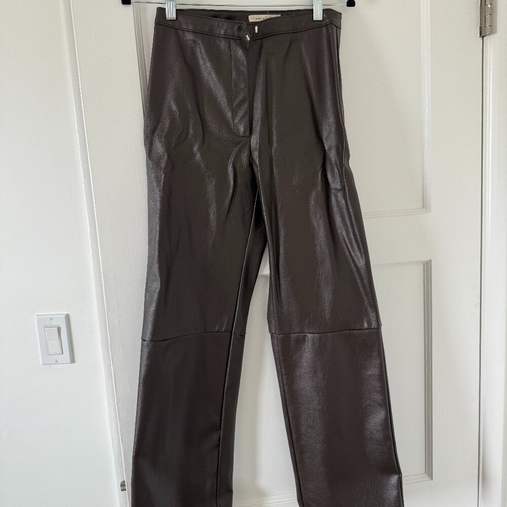 Brown faux leather pants